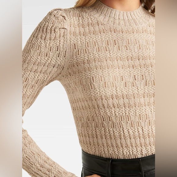 Ever New Clara pointelle metallic knit sweater M - Picture 8 of 8